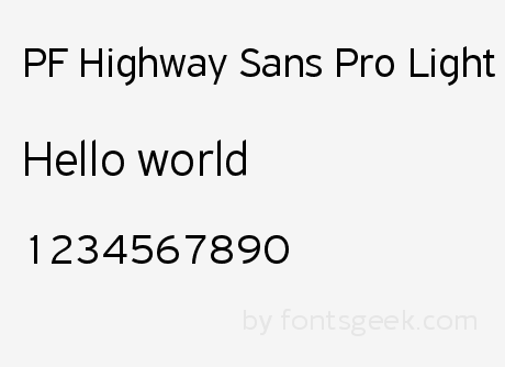 Przykład czcionki PF Highway Sans Pro